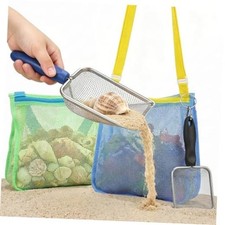 2 Pack Beach Mesh Shovel with Mesh Beach Bag for Shell Collecting, Sand