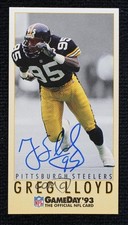 BAS 1993 Fleer GameDay Greg Lloyd #238 Beckett Auth Sticker Auto 2k2