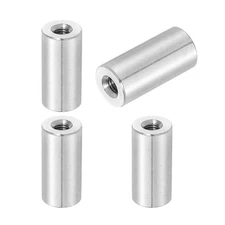 4Pcs 304 Stainless Steel M5x0.8mm Round Coupling Nuts, 0.47x0.98"(ODxH)