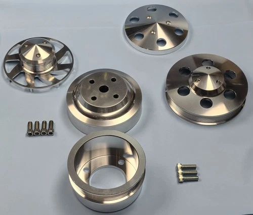 SBF Ford Billet Aluminum Serpentine Underdrive Pulley Set Windsor V8 302 351W