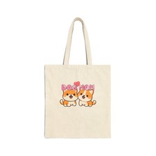 Dog Mom Puppy Illustration Tote Bag  Canvas Shopper