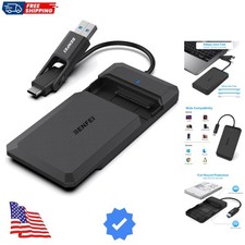 2.5 Inch SATA to USB Tool Free External Hard Drive Enclosure, USB Type-C/Type...