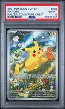 2024 POKEMON SVP EN-SV BLACK STAR PROMO PALDEA ADVENTURE CHEST PIKACHU PSA 8