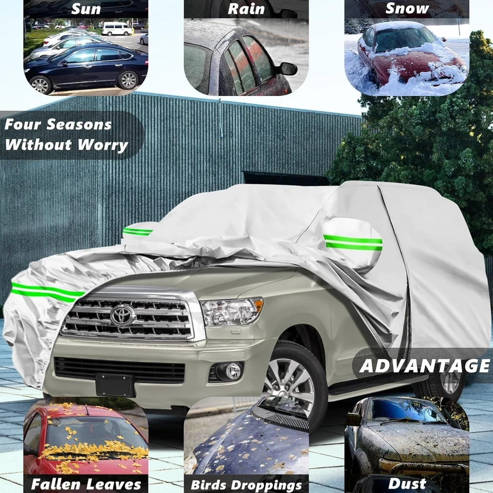 Waterproof Car Cover Replace for Toyota Sequoia 2001-2025 All Weather Protection Foto 4 de 4