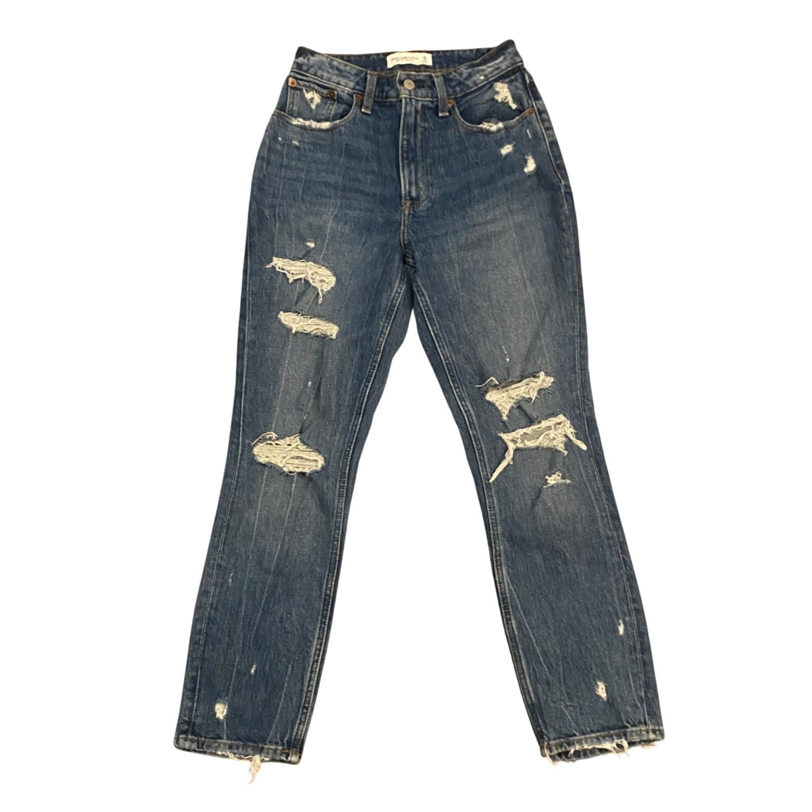 Abercrombie and Fitch High Rise Mom Distressed Jeans Curve Love Women's size 0