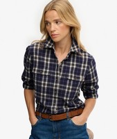 Superdry Flannel Lumberjack Check Shirt Size L in Navy/Green Check BRAND NEW