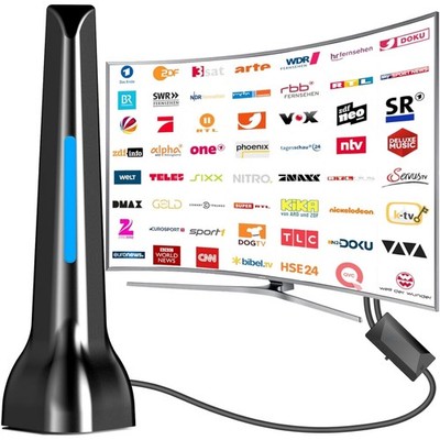 DVB-T2 Antenne 1 Stück Zimmerantenne DVB-T2 Verstärker 4K empfangen