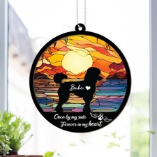 6" Poodle Pet Memorial Gifts for Loss of Dog, Poodle Suncatcher Ornaments, Do...