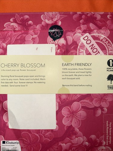 Frisch geschnittenes Papier Kirschblüte Pop Up Blumenstrauß Karte NEU - Bild 4 von 4