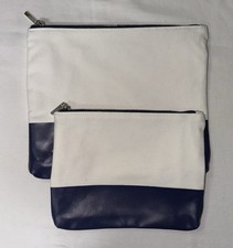 Beauty Travel Pouches/Makeup/ Cosmetic mixed bag design brand Set of 2 Navy