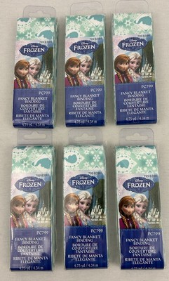 Lot 6 Disney Frozen Blanket Binding 2'' W 4.75 Yards Anna Elsa Silhouette