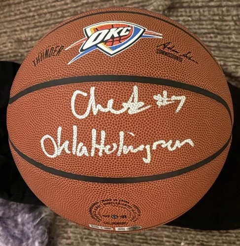 CHET HOLMGREN Signed Wilson NBA OKC  Basketball OklaHolmgren Inscription Beckett