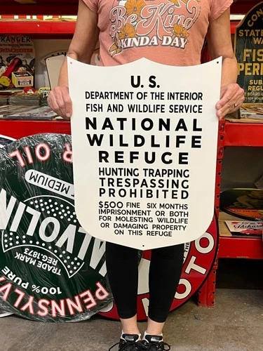 Vintage Style Metal Sign Wildlife Refuge NOT Porcelain 22x16 Made USA
