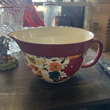 Bol mélangeur à piles fleuries intemporelles femme pionnière grès 2,83 qt