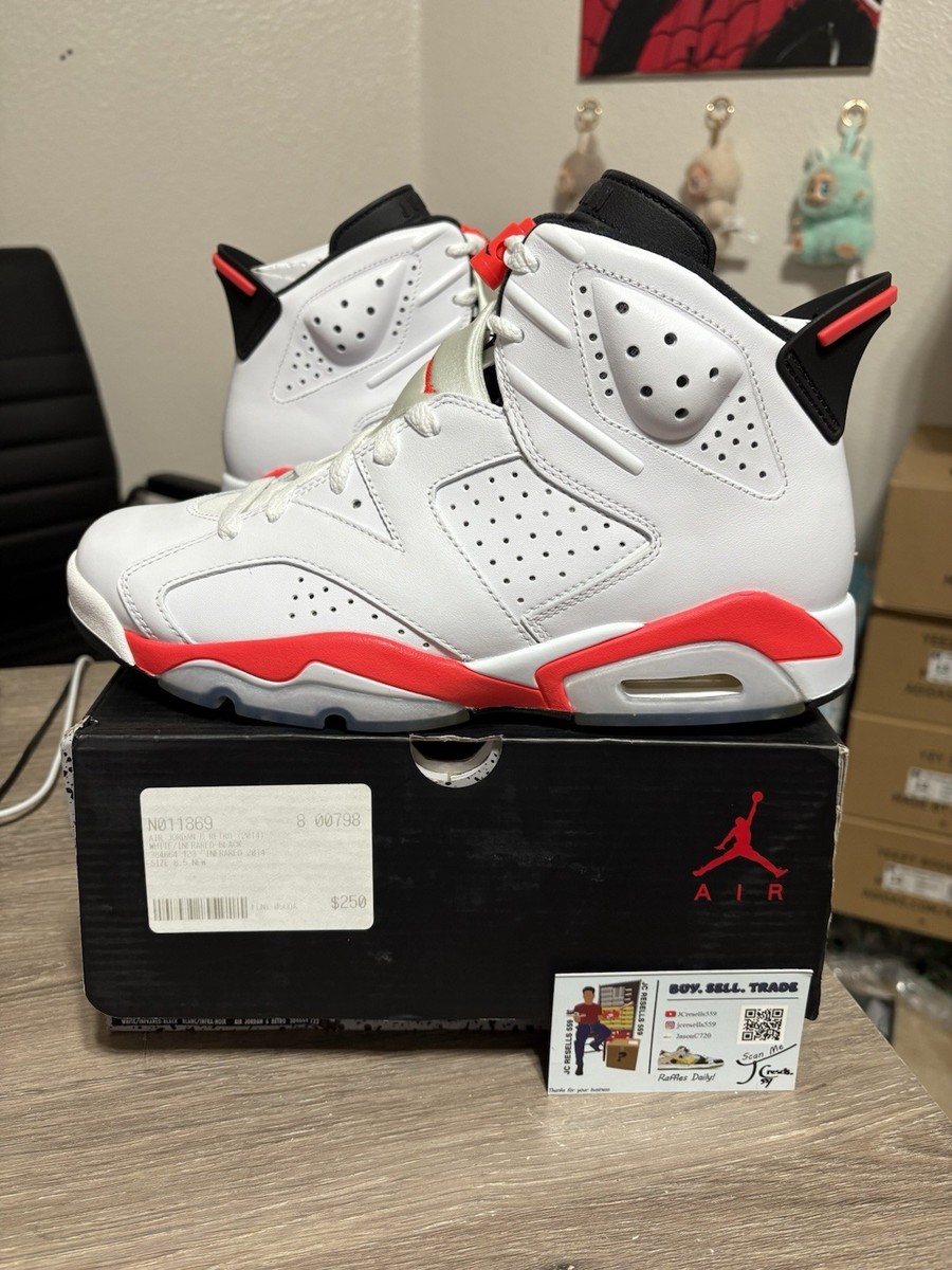 Size 8.5 - Air Jordan 6 Retro Infrared Pack White for sale online