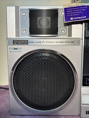 Hitachi TRK-W55W Vintage Cassette Radio EQ Boombox Works | eBay