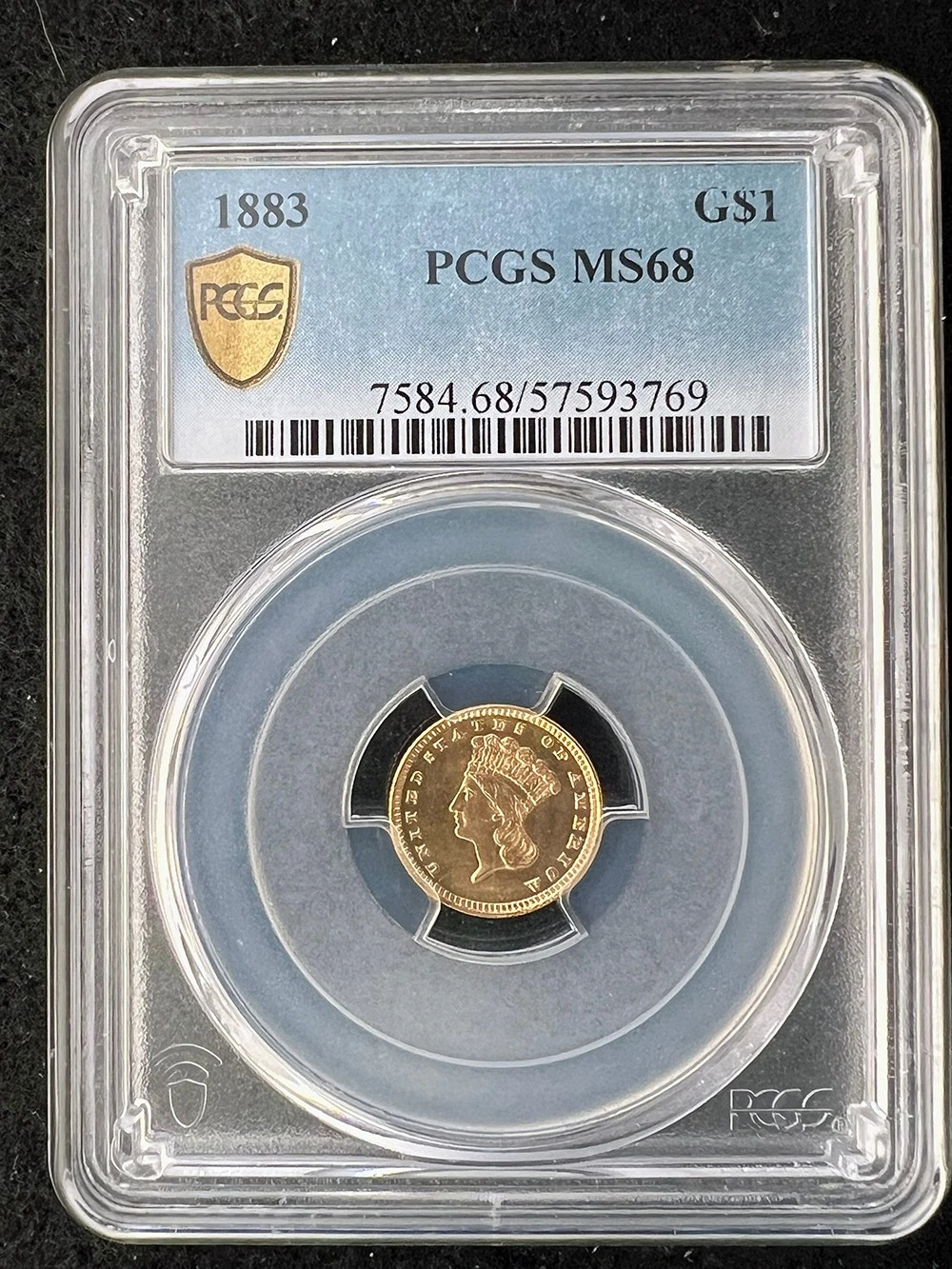 1883 $1 Gold Dollar Type 3 PCGS MS68
