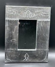 Art Nouveau Style Wall Mirror Pressed Pewter Effect 9” x 7”