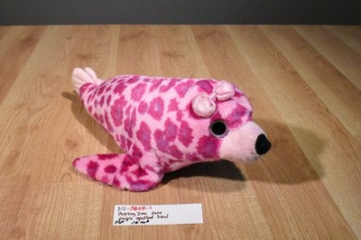 The Petting Zoo Pink and Purple Spotted Seal 2014 Beanbag Plush(310-3864-1)