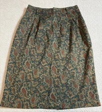 Vtg 90s Liz Sport Womens Skirt High Waist Pleated Pencil Size 4 Academia Preppy