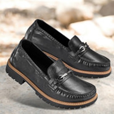 schuhe damen 38 leder College Slipper Helvesko Bequemschuh Modell Aria schwarz