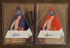 (2) 2012-13 Crown Royale Choice Award Nikola Vucevic Auto Red /99 Blue /49 Lot