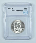 1951-S Franklin Half Dollar MS64 FBL ICG