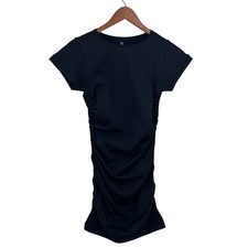 BLANQI Maternity Everyday Cap Sleeve Dress Size M / L Black Crew Neck W700