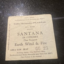 Santana 1975 Used Concert Ticket City Hall Newcastle UK