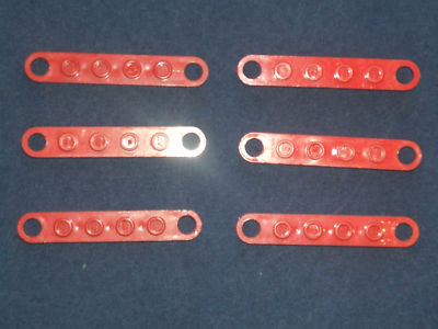 LEGO 6 x TECHNIC 6 Pin ROTE Platte Lenkradgestell