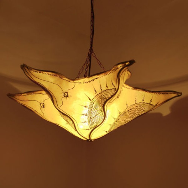 "Orientalische Lampe Hennalampe Deckenlampe Marokkanische Orient \"Seestern\" Natur"-image
