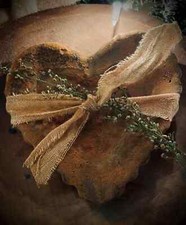 Primitive Blackened Wax Grungy Heart Bowl Filler