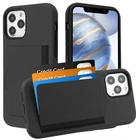 iPhone 13 / 13 Pro Max - Hybrid Credit Card ID Pocket Non-slip Holder Case Cover