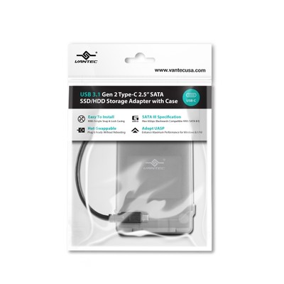 Vantec USB 3.1 Gen 2 Type-C 2.5'' SATA SSD/HDD Storage adapter