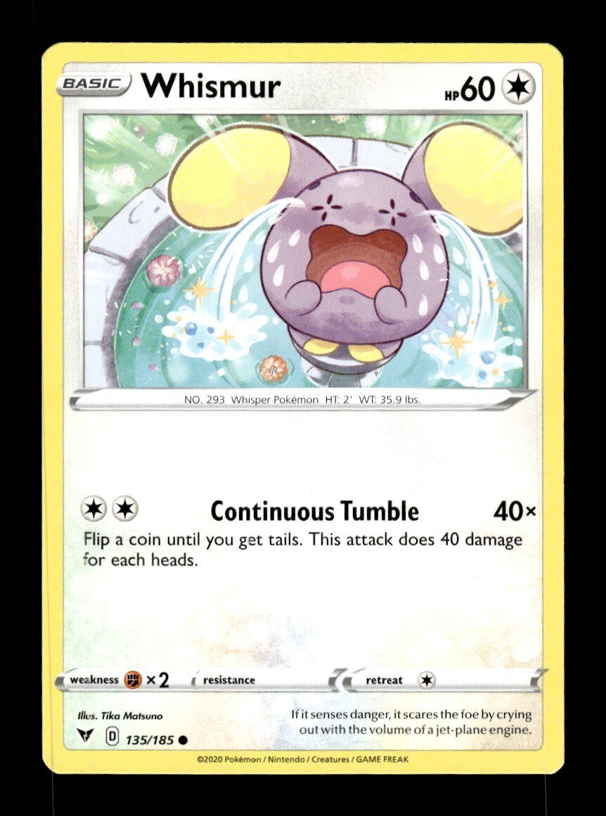 whismur pokemon card value Pokemon Vivid Voltage WHISMUR 135/185