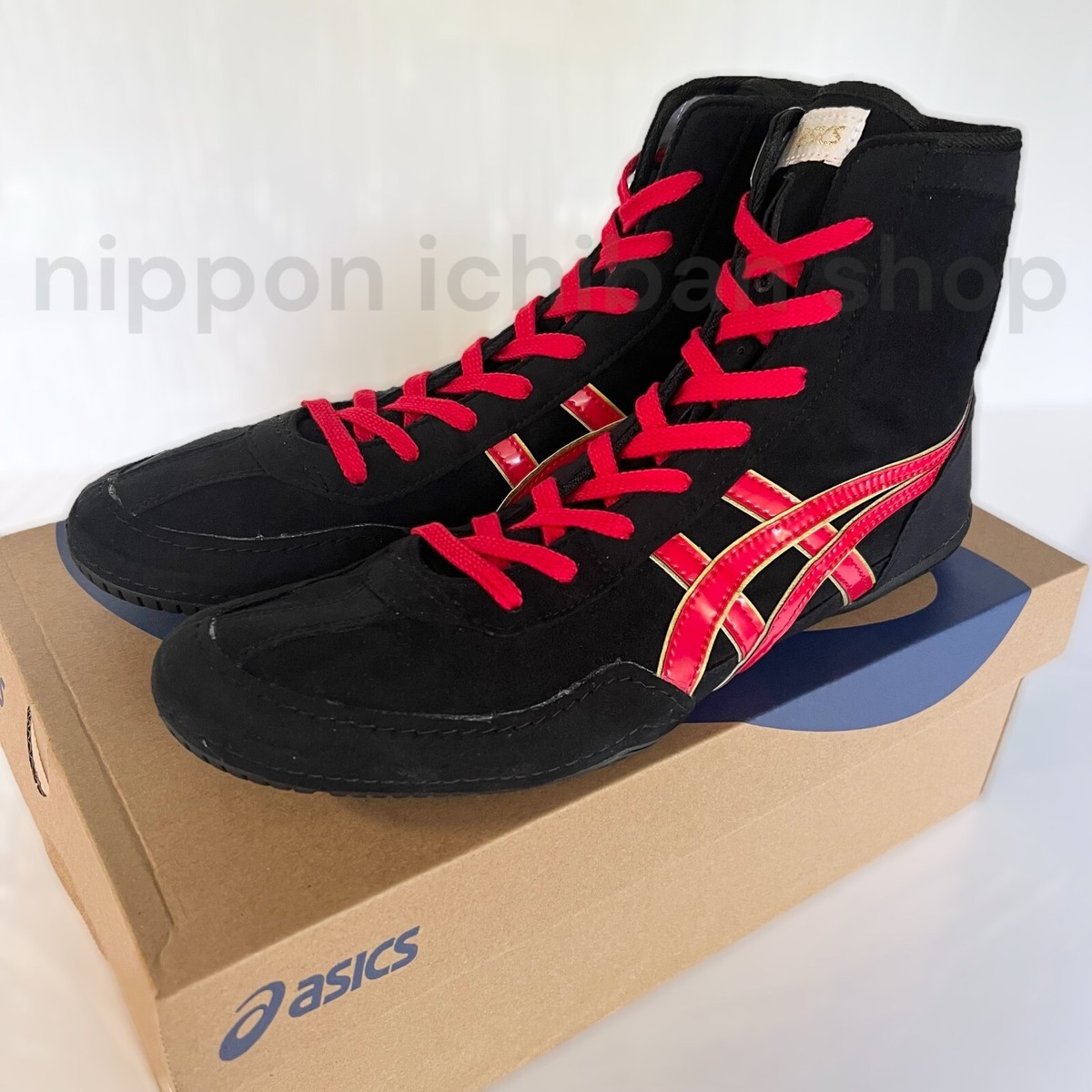 In stock】ASICS Wrestling Shoes 1083A001 EX-EO TWR900 Black x Red