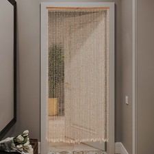 200 90cm Beaded Curtain Bamboo Wooden Doorway Curtain 52 Strings Door Curtain
