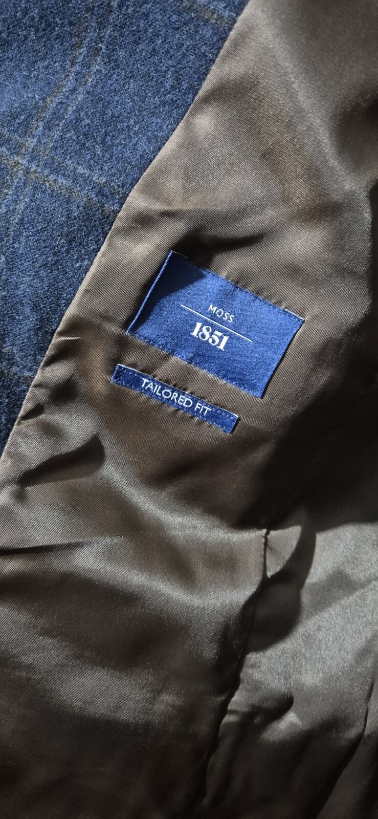 Tailored Fit Navy Check Tweed 3 Piece Suit image 6