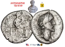 Ancient Roman Empire Coin Silver Denarius ANTONINUS PIUS 138-161 AD #31295