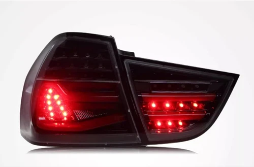 Black LED Rear Tail Lights Fits for BMW E90 3 Series 325i 328i Sedan 2009-2011 - Picture 6 of 13