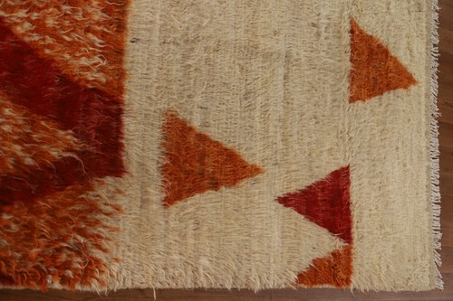 Ivory Modern Moroccan Berber Area Rug 7'x10' Geometric Oriental Handmade Carpet - Picture 8 of 12