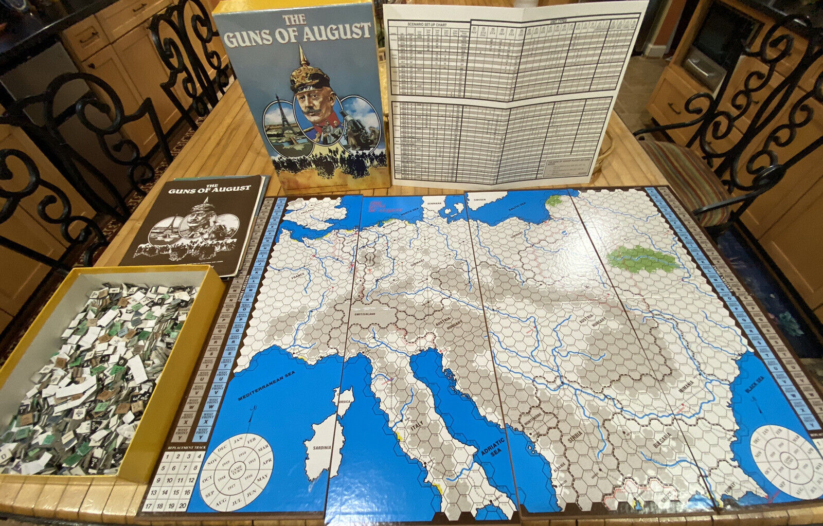 The Guns of August by Avalon Hill 1981 Vintage War Board Game Free Shipping 