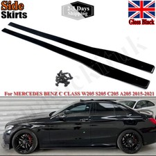 FOR MERCEDES C CLASS W205 C205 A205 AMG STYLE SIDE SKIRTS EXTENSION BLADES 14-21