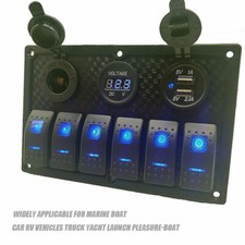 Inline Sicherungskasten LED Schalttafel Dual USB Auto Boot LKW Camper 12V 6 Gang