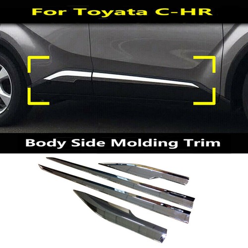 Chrome Body Side Door Molding Cover Trim Decoration Fits Toyota CHR