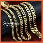 24k YELLOW GOLD GF CUBAN CURB CHAIN MENS WOMENS SOLID 16-28INCH ITALIAN NECKLACE