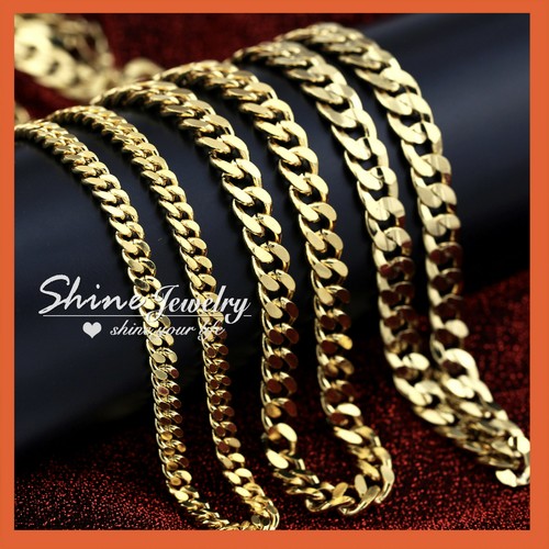 24k YELLOW GOLD GF CUBAN CURB CHAIN 
