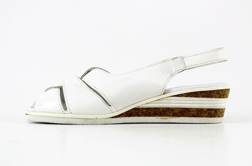 Sandalen ACO Keilabsatz Schnalle Leder weiß Gr. 36 - Bild 7 von 9