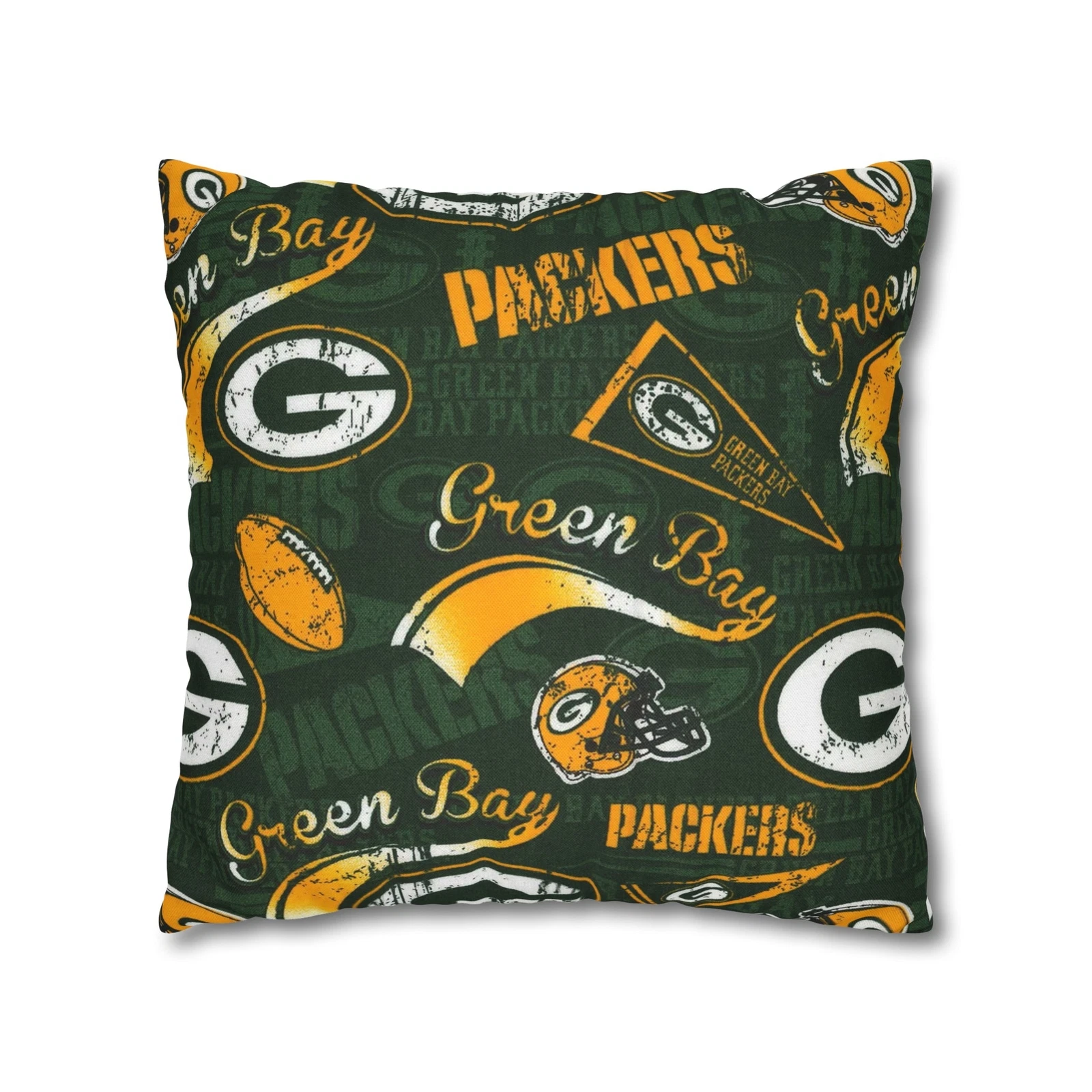 Green Bay Packers Spun Square Throw Pillow