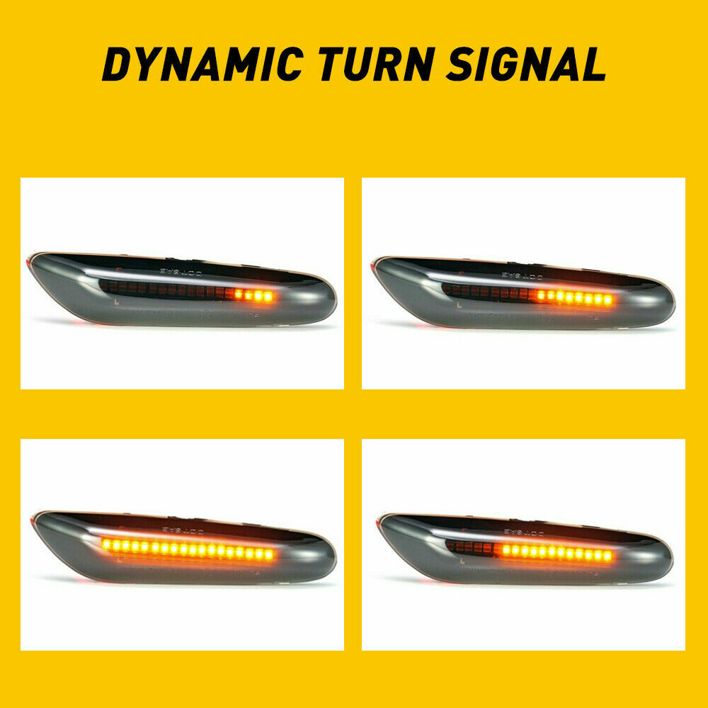 2pcs Smoked Led Fender Side Marker Light Sequential Turn Ggg | Meses Sin Interés - Foto 13